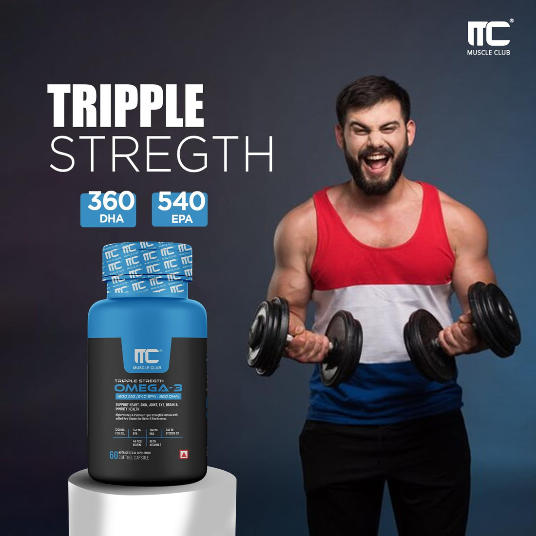 Muscle club Omega 3 Triple Strength